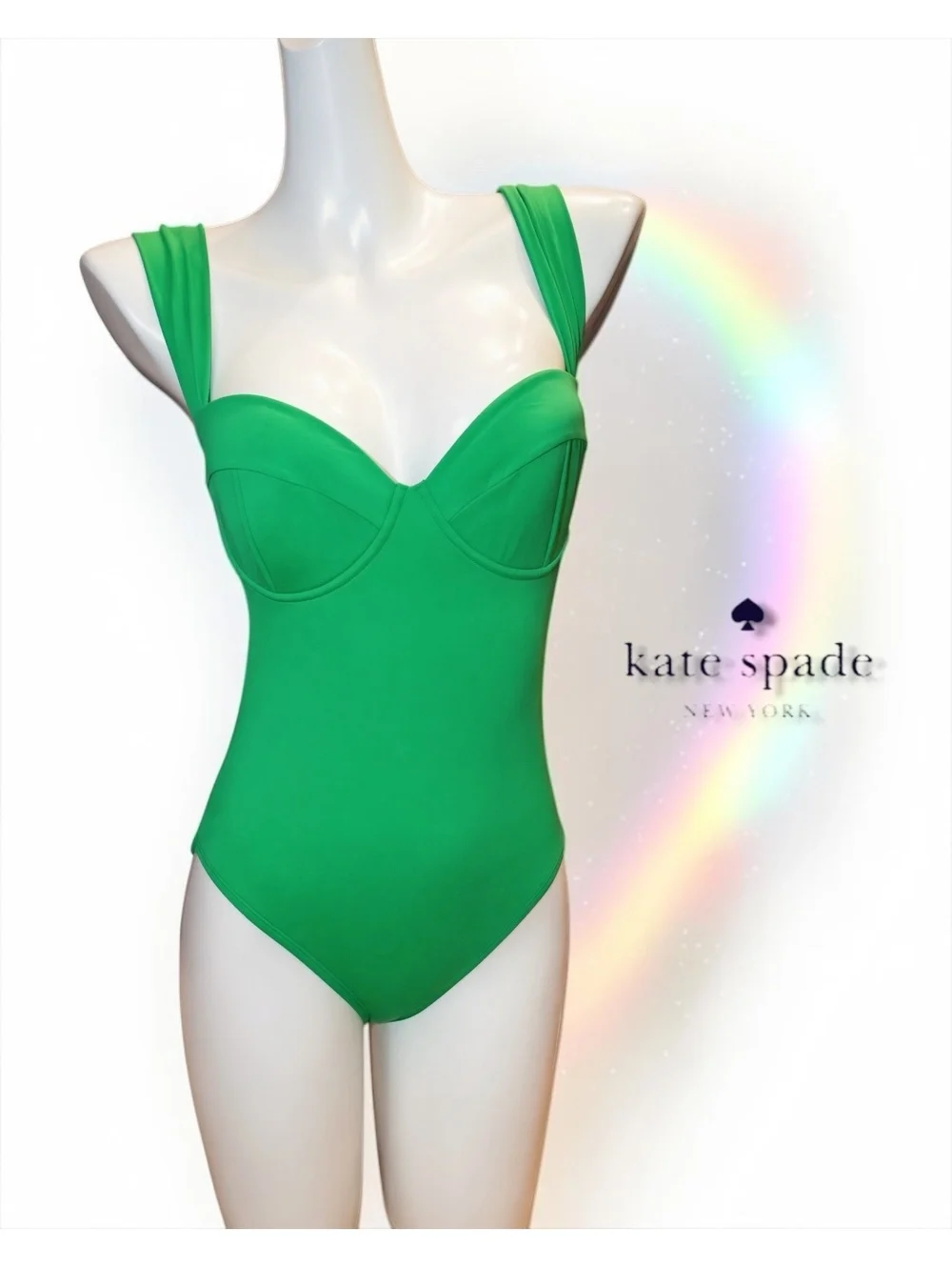 Kate Spade Sweetheart Underwire Cutout One-Piece Swimsuit Medium